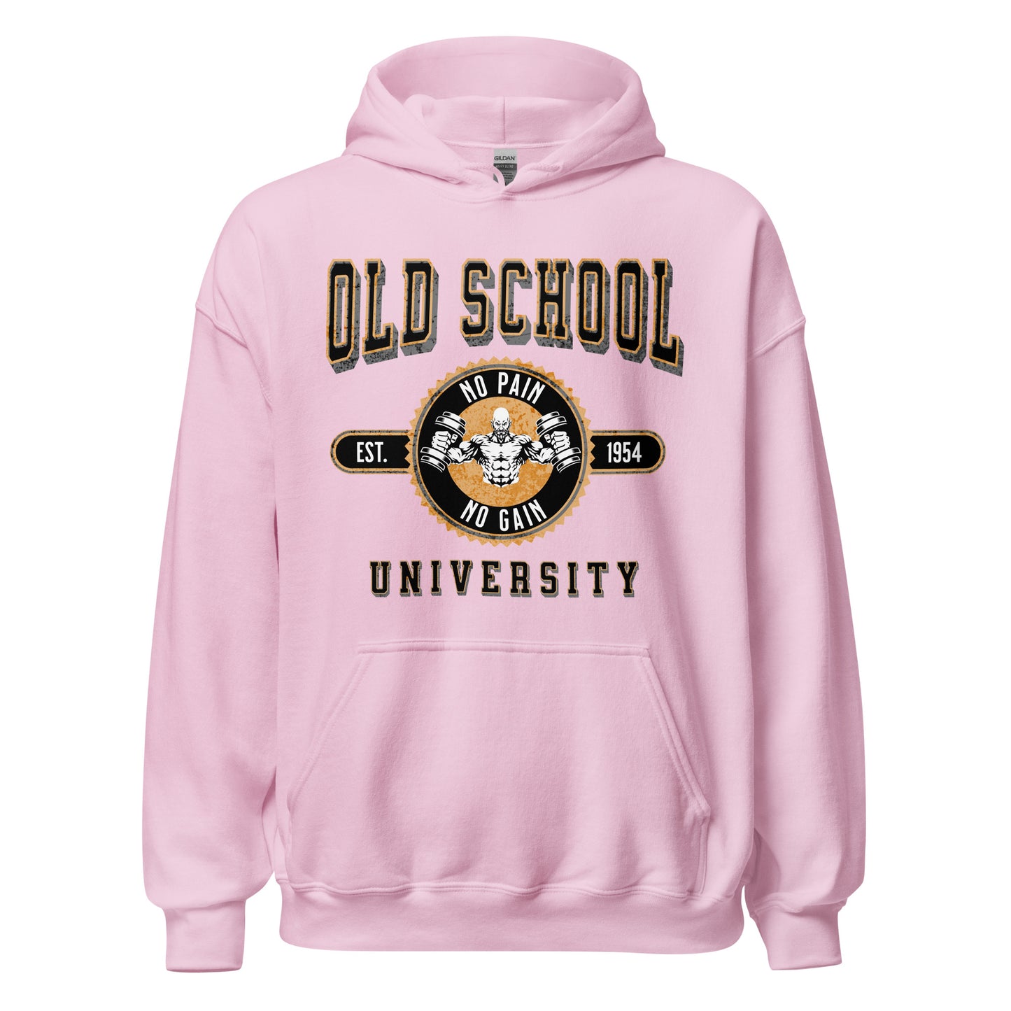 Old School University: No Pain No Gain Unisex Hoodie