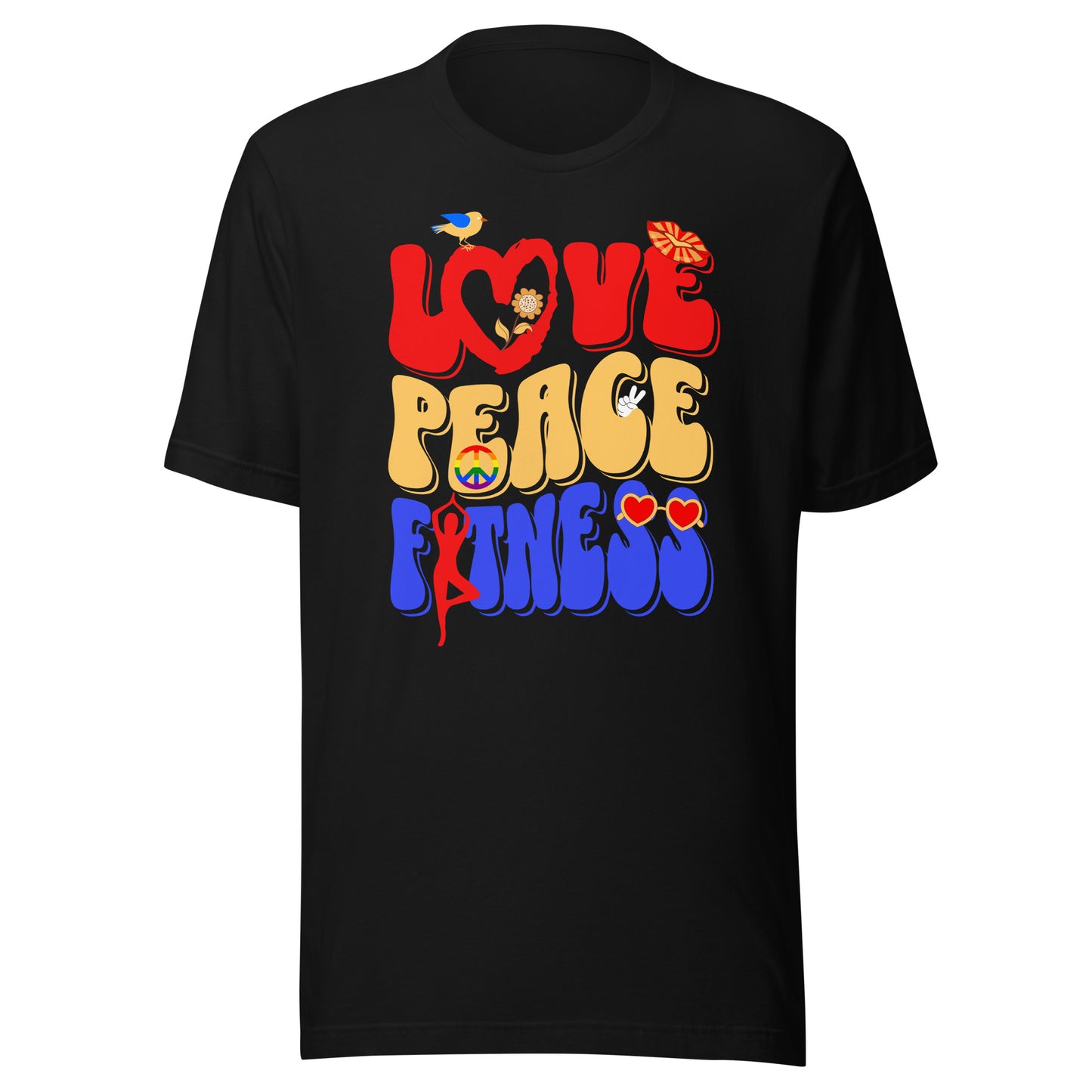 Love Peace Fitness Unisex t-shirt