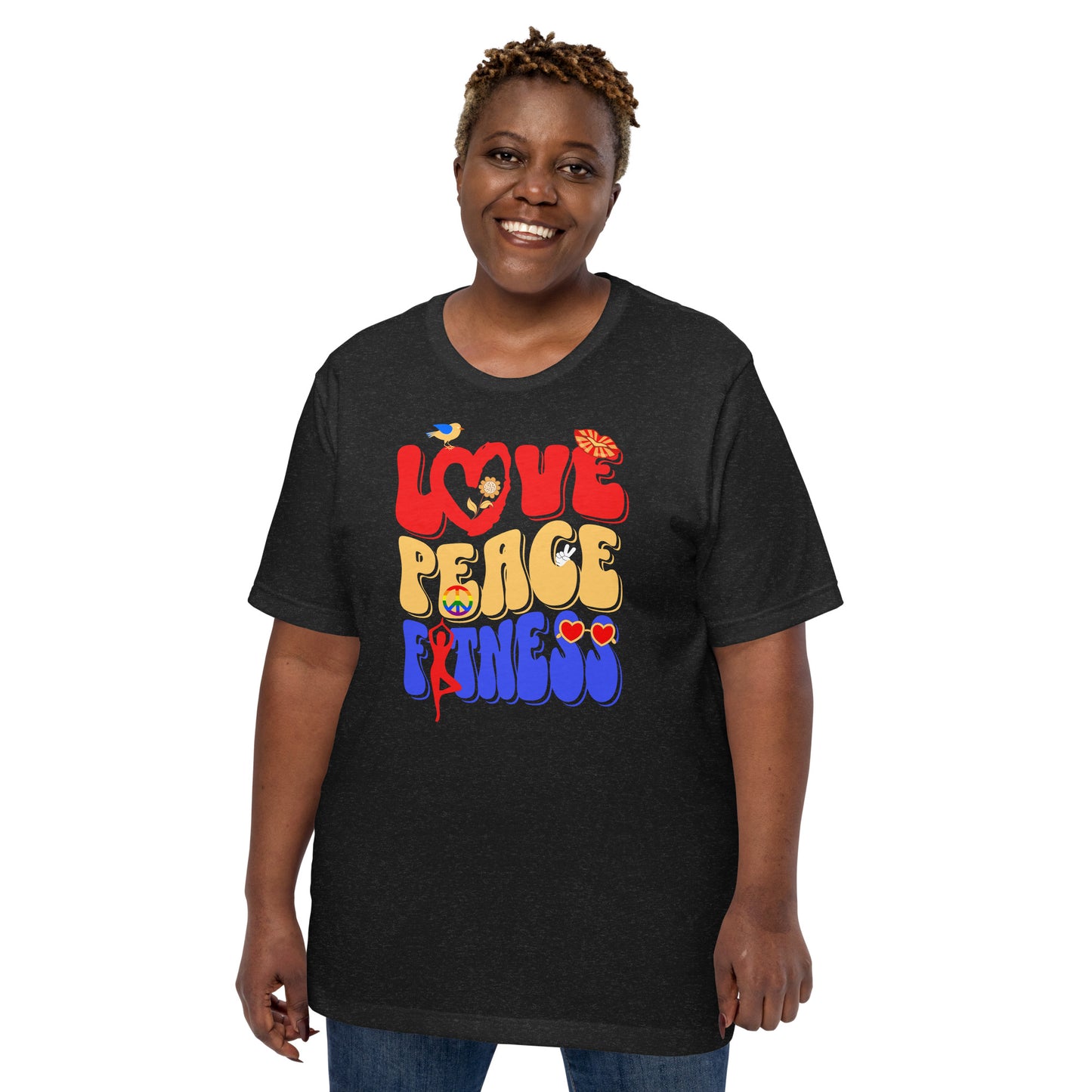 Love Peace Fitness Unisex t-shirt
