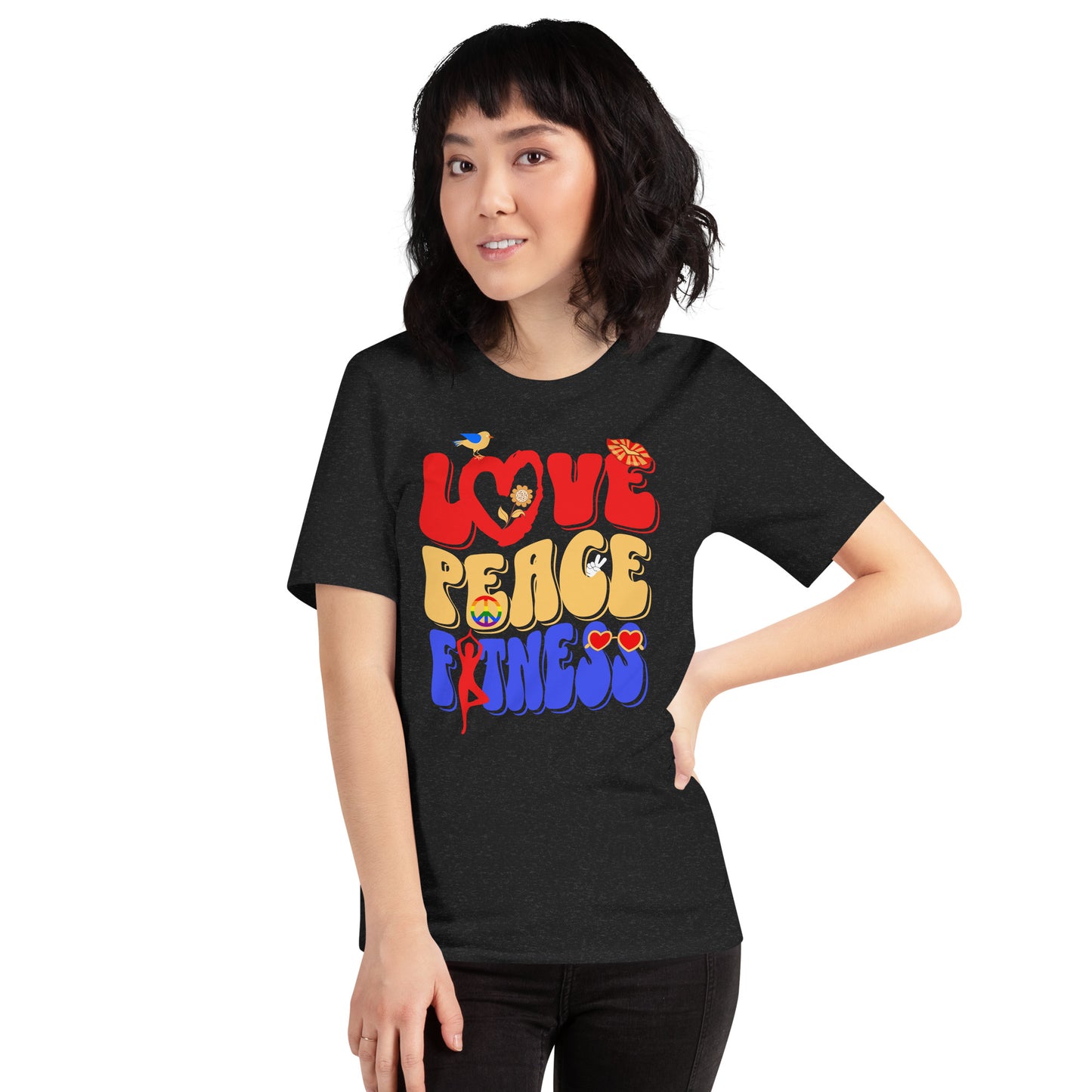 Love Peace Fitness Unisex t-shirt