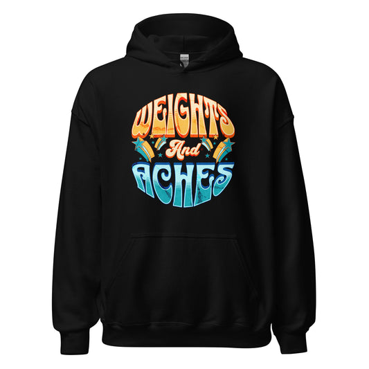 Weights and Aches Retro Unisex Hoodie