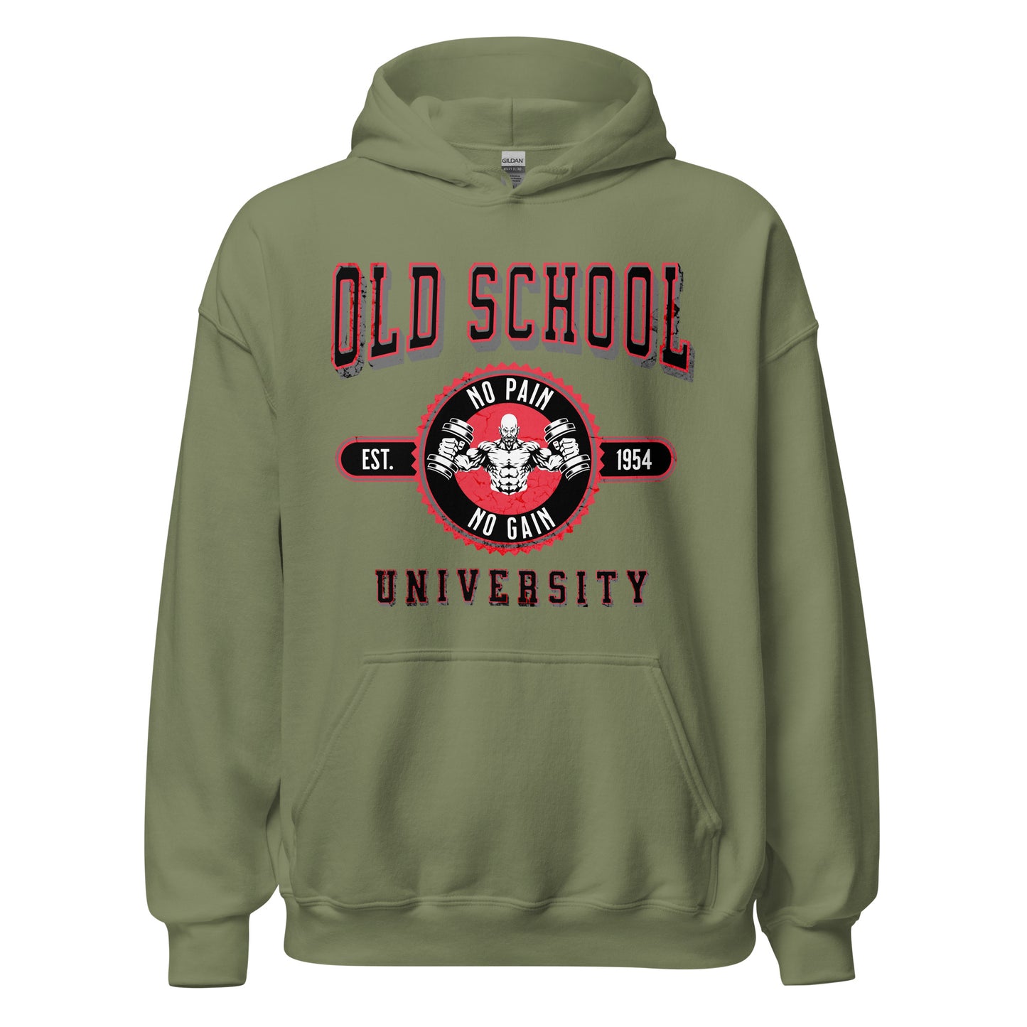 Old School University: No Pain No Gain Unisex Hoodie