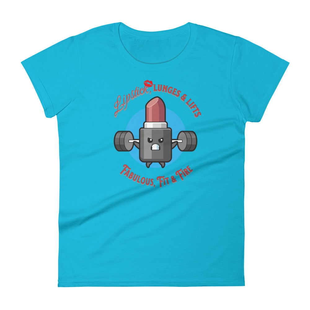 Lipstick, Lunges and Lifts Women's Short Sleeve t-shirt