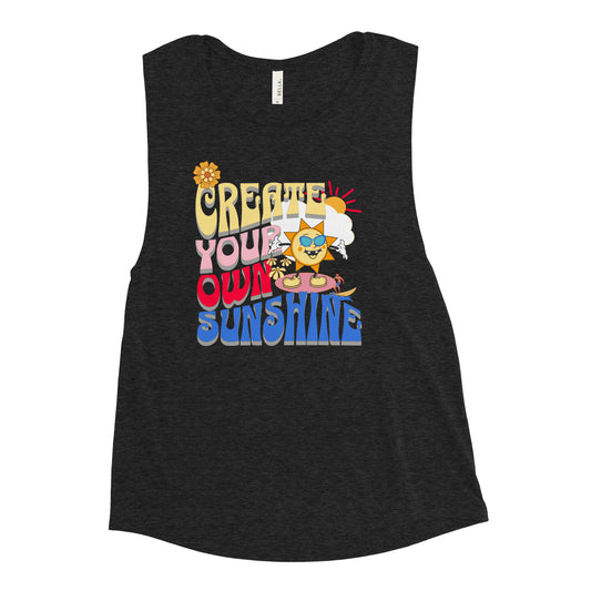 Create Your Own Sunshine Retro Ladies’ Muscle Tank