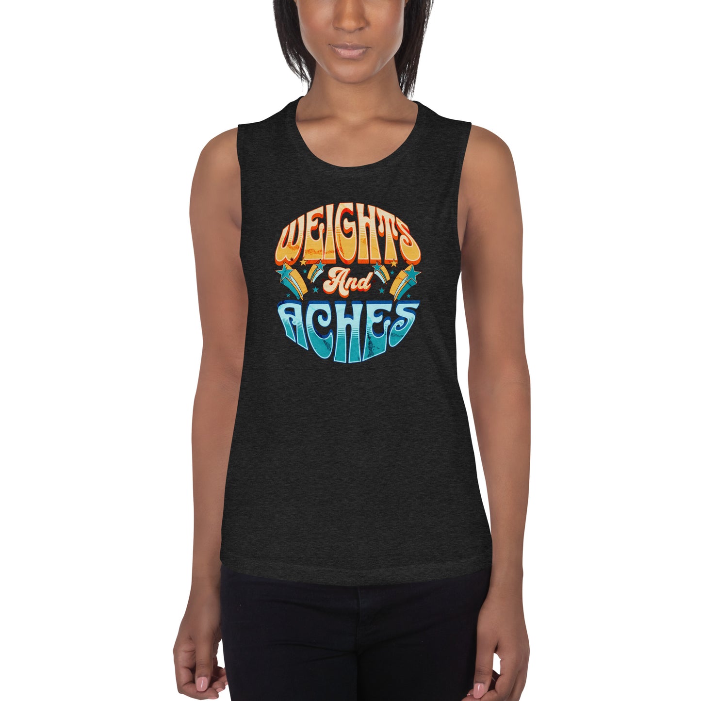 Weights and Aches Ladies’ Muscle Tank