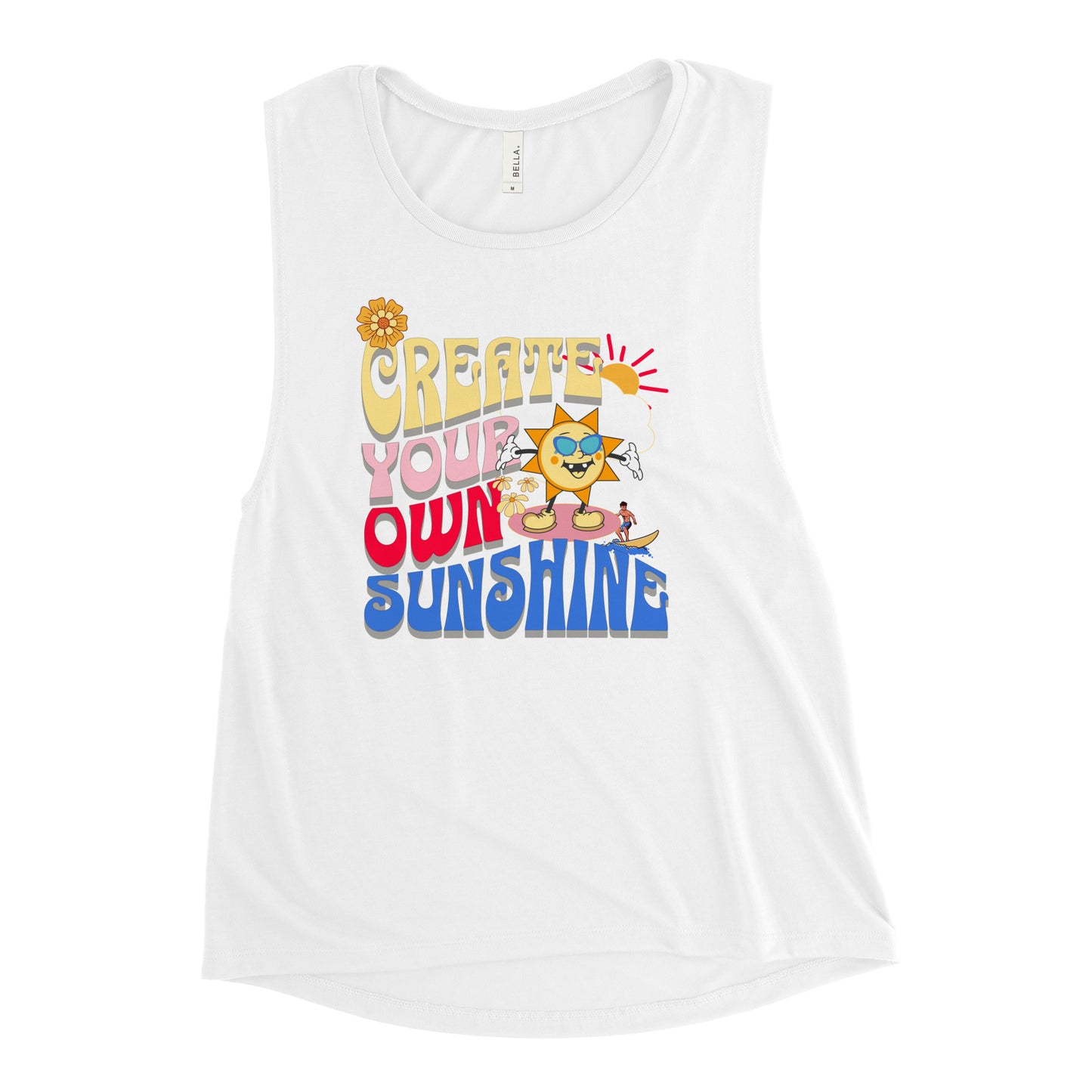 Create Your Own Sunshine Retro Ladies’ Muscle Tank