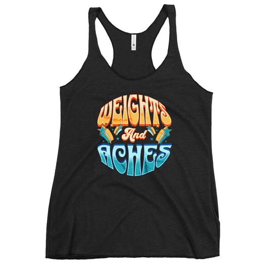 Weights and Aches Retro Women's Racerback Tank